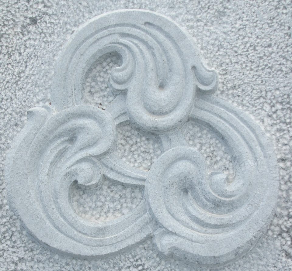 A stone carving by Irish sculptor James McLoughlin.