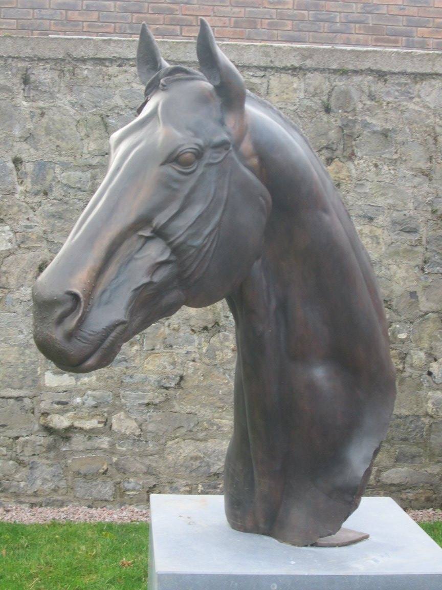 Example of a bronze statue, a durable metal artwork created through the traditional bronze casting process